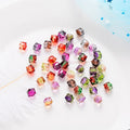 Mixed Color Two Tone Transparent Acrylic Beads - Polygon - 7.5x8x8mm - 50 per bag