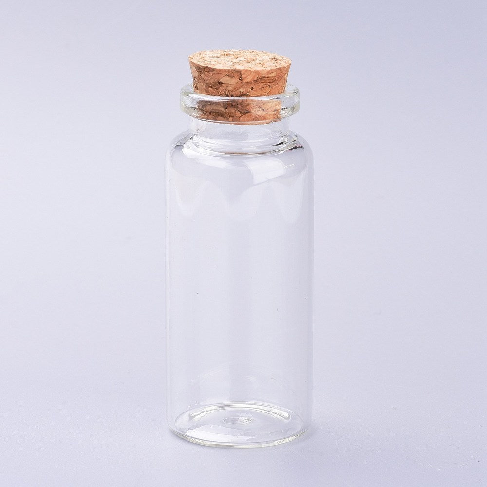 Clear Glass Bottles with Cork Stopper - 3x7cm - 2 per bag