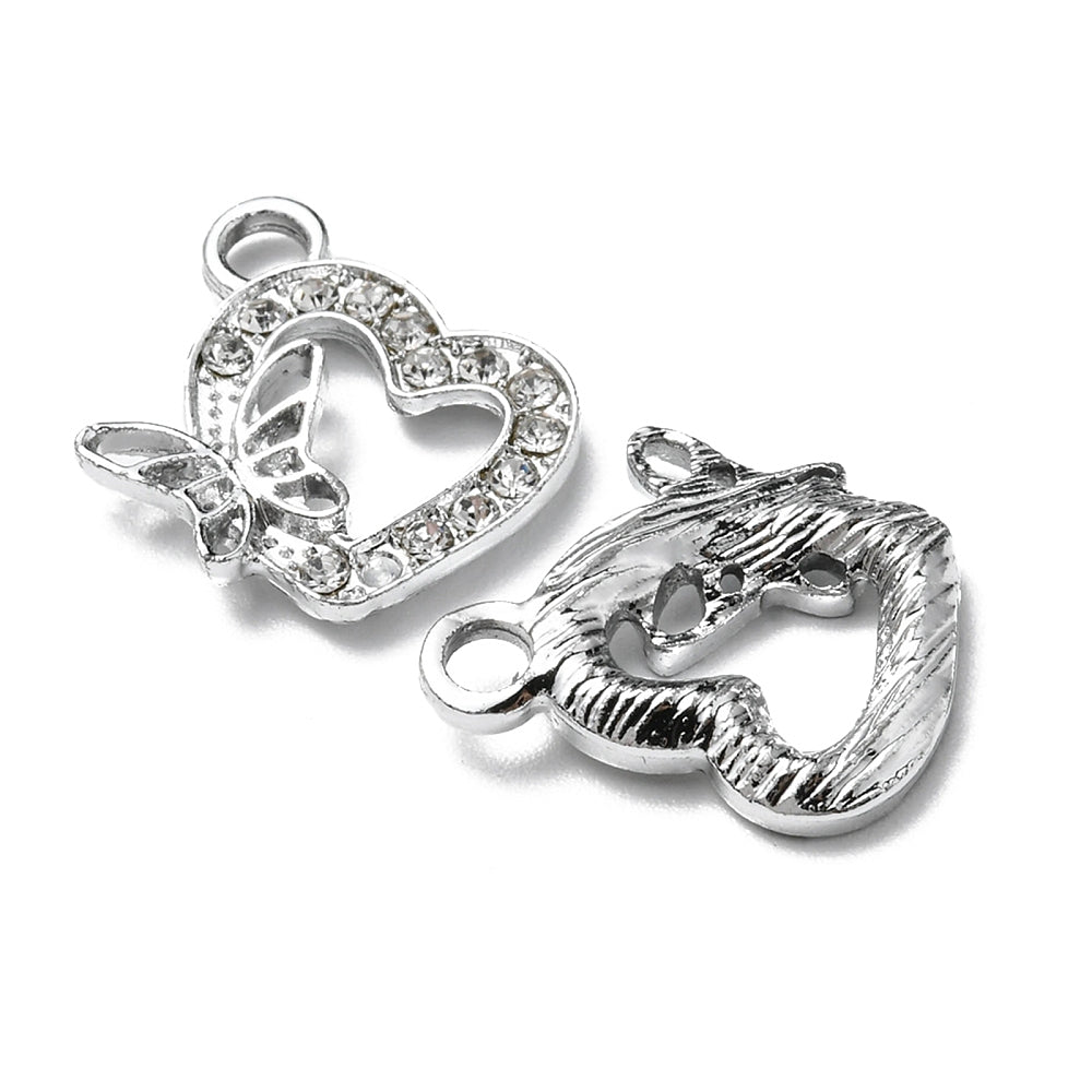 Platinum Alloy Crystal Rhinestone Pendant