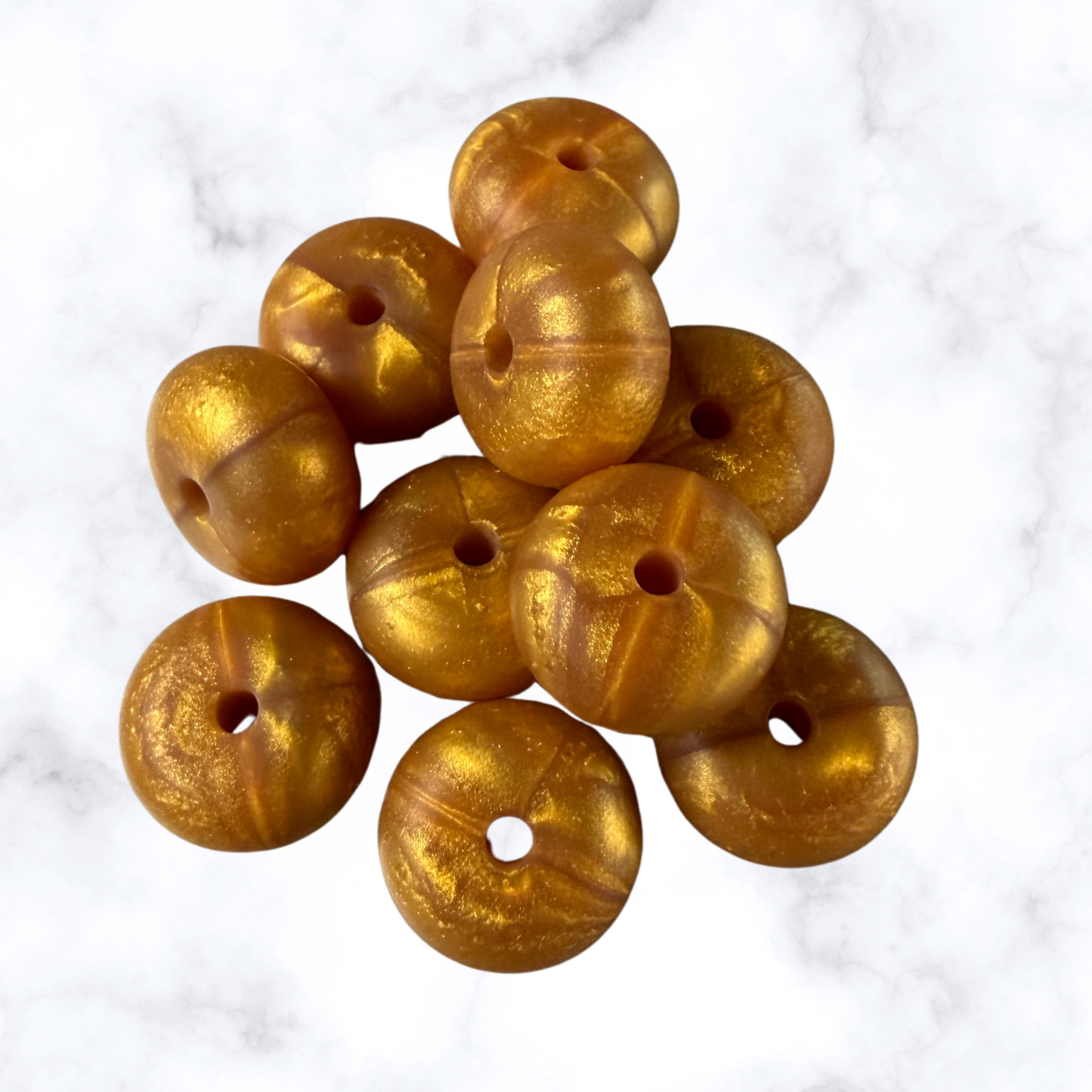 Molten Carmel Abacus Silicone Beads - 14x8mm