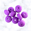 Purple Puff Abacus Silicone Beads - 14x8mm - 10 beads per bag