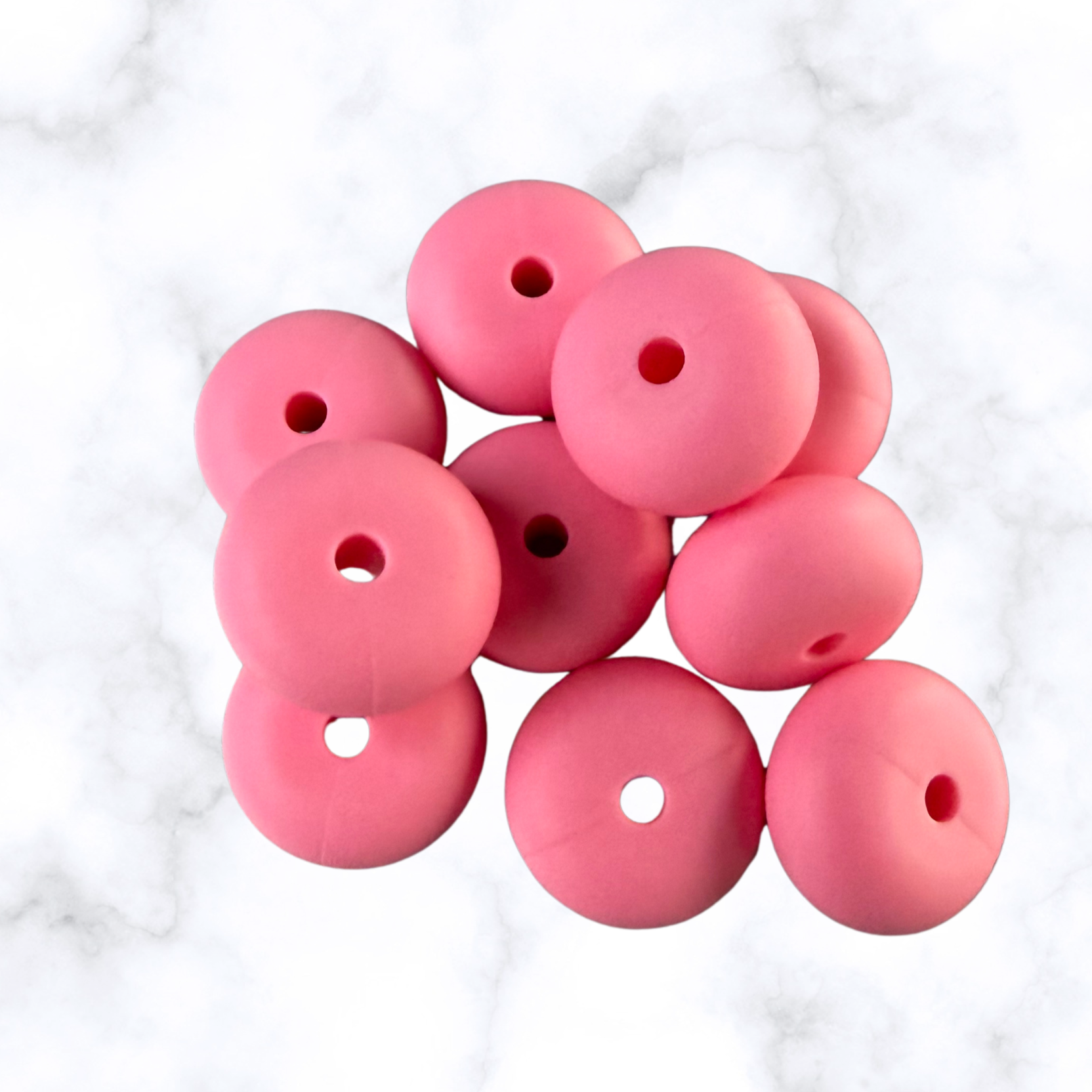 Soft Strawberry Abacus Silicone Beads - 14x8mm - 10 beads per bag