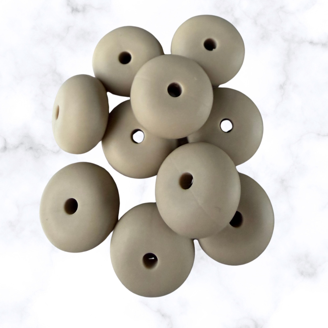 Sugar Cookie Abacus Silicone Beads - 14x8mm