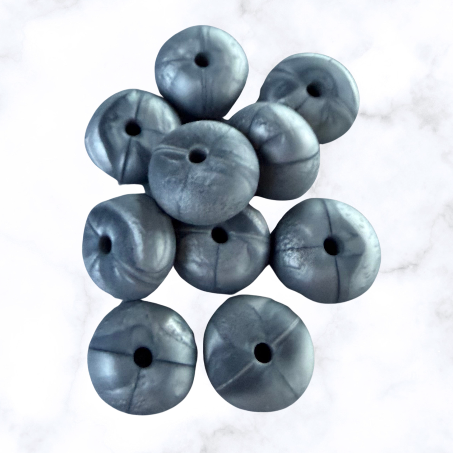 Titanium Abacus Silicone Beads - 14x8mm
