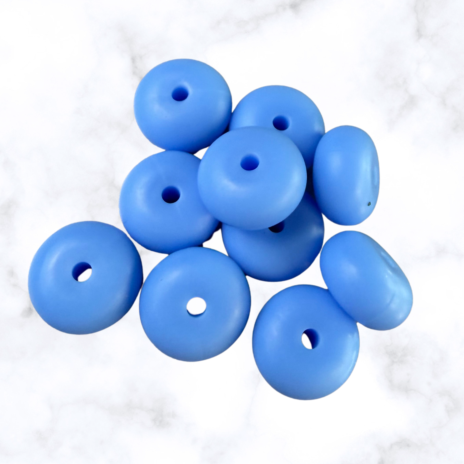 Periwinkle Punch Abacus Silicone Beads - 14x8mm
