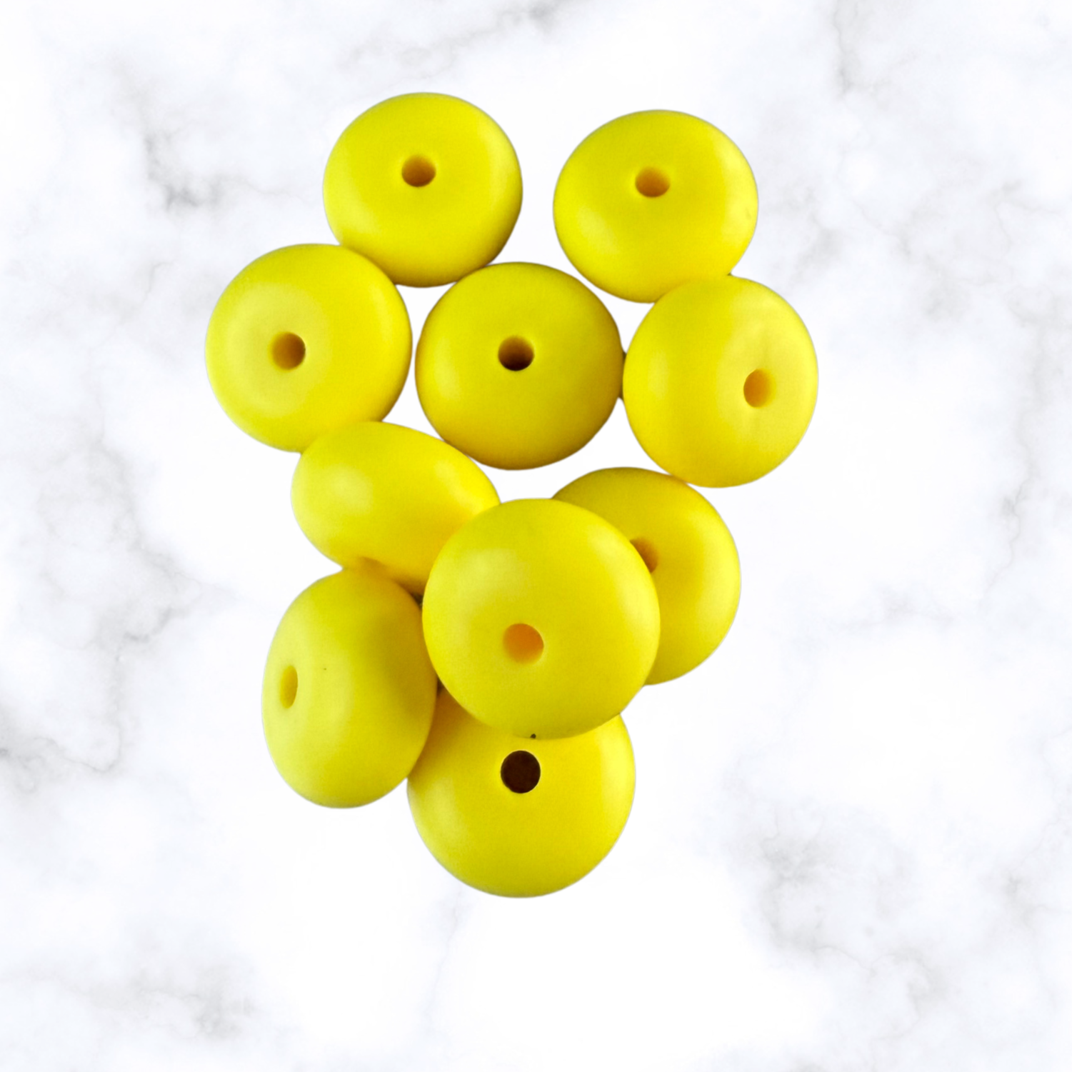 Canary Yellow Abacus Silicone Beads - 14x8mm