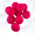 Vivid Fuchsia Abacus Silicone Beads - 14x8mm