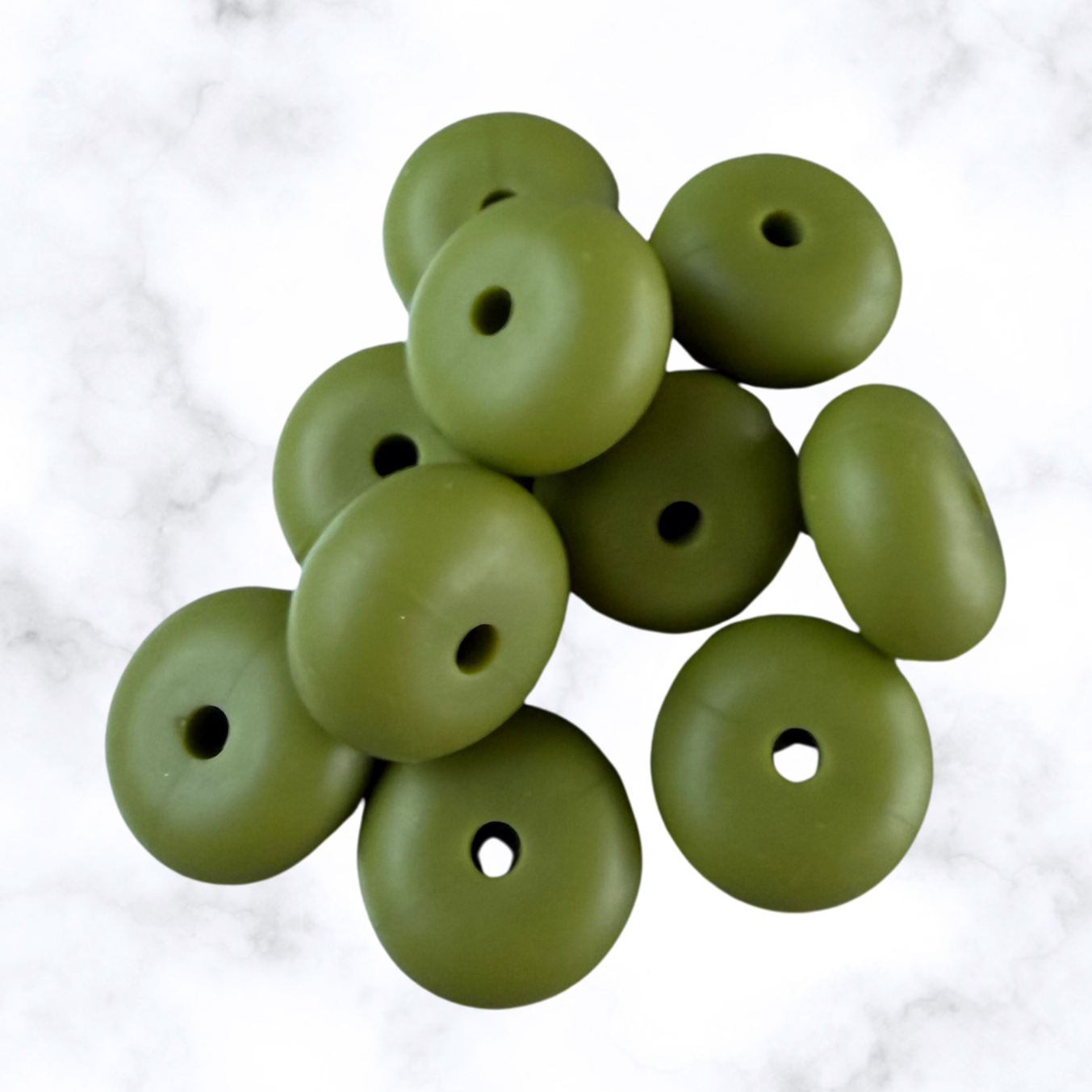 Mossy Chartreuse Abacus Silicone Beads - 14x8mm
