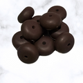 Chocolate Brown Abacus Silicone Beads - 14x8mm