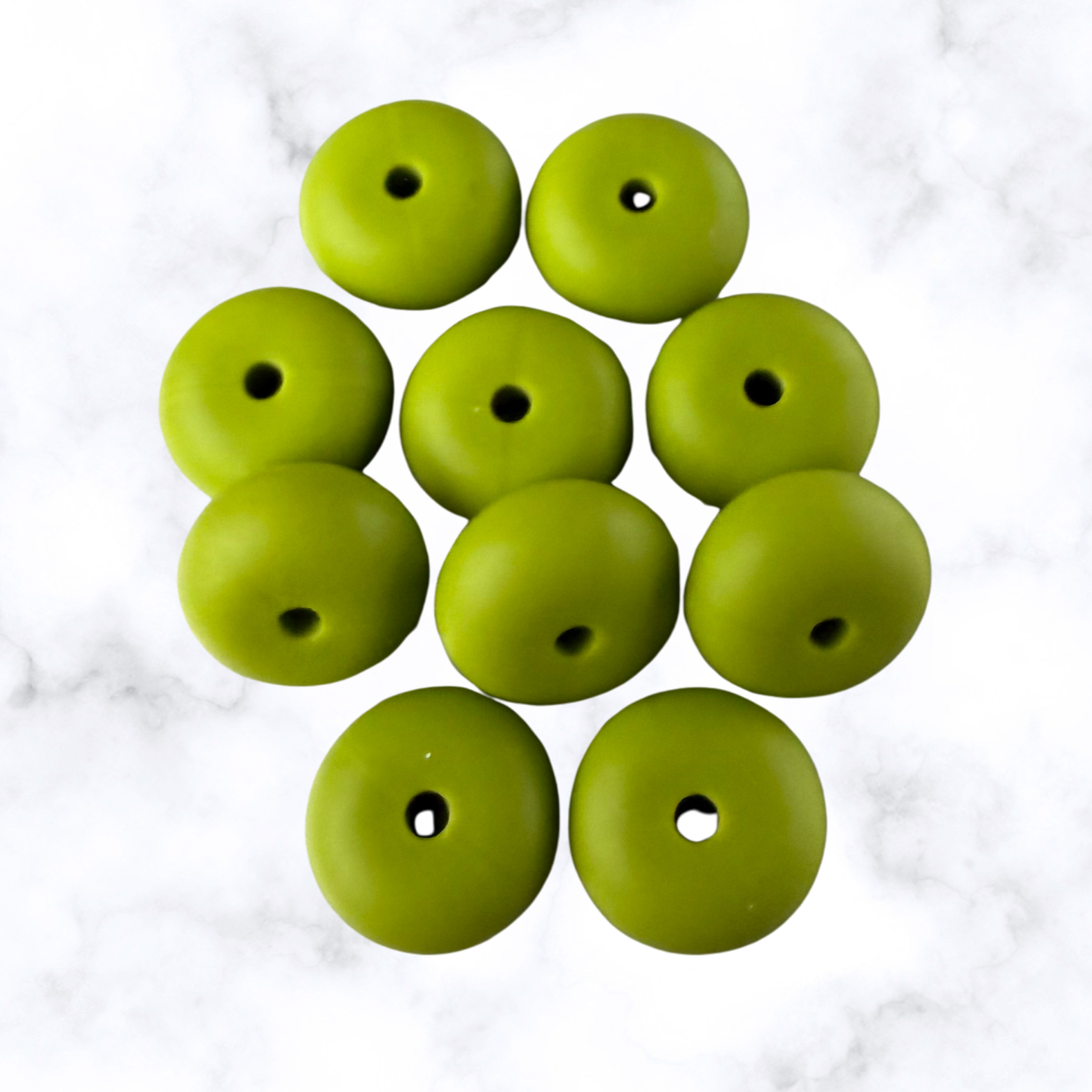Olive Zest Abacus Silicone Beads - 14x8mm