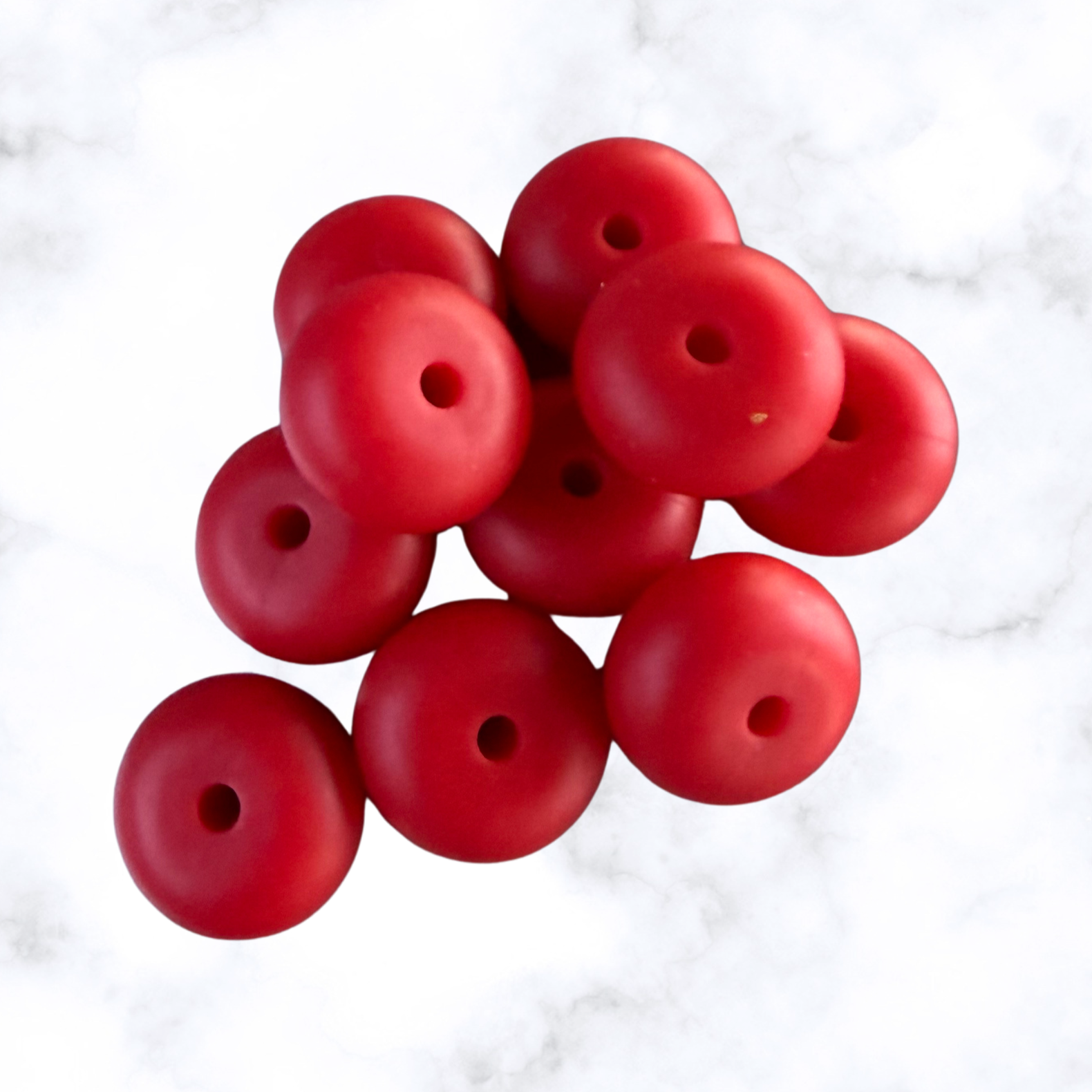 Red Hots Abacus Silicone Beads - 14x8mm