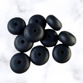 Black Abacus Silicone Beads - 14x8mm