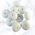 White Abacus Silicone Beads - 14x8mm