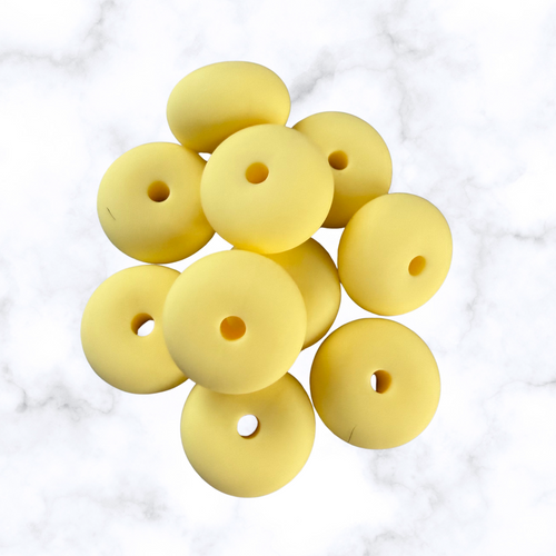 Banana CreamAbacus Silicone Beads - 14x8mm