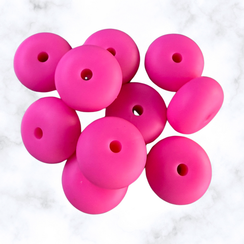 Bubblegum Abacus Silicone Beads - 14x8mm