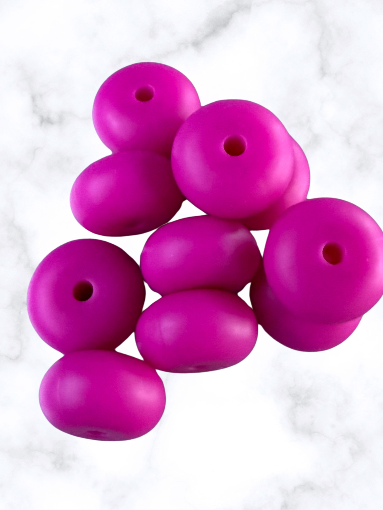 Magenta Magic Abacus Silicone Beads - 14x8mm