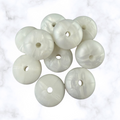 Alpine Snow Abacus Silicone Beads - 14x8mm