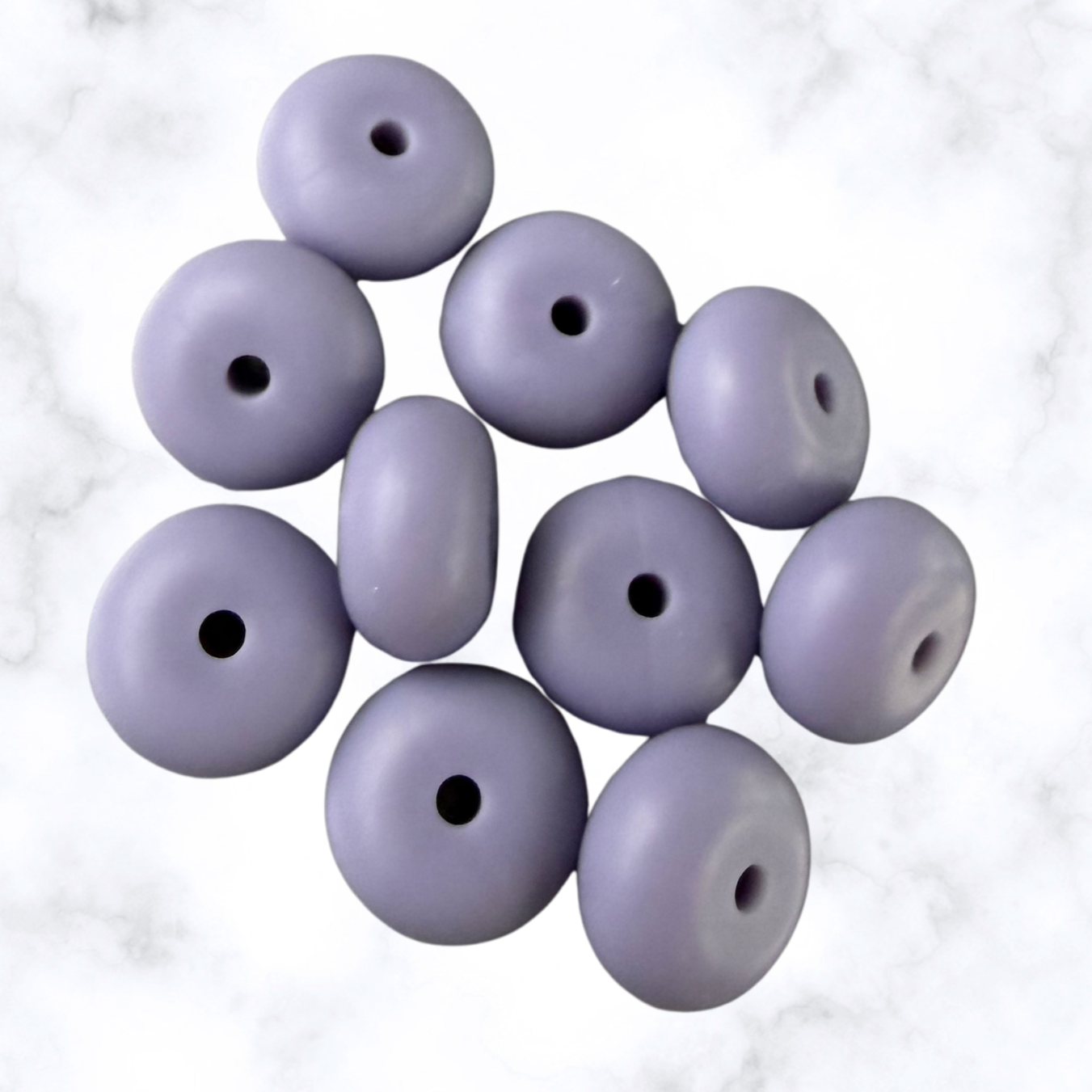 Wisteria Whisper Abacus Silicone Beads - 14x8mm