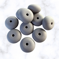Pebble Gray Abacus Silicone Beads - 14x8mm