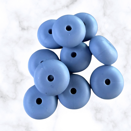 Blue Dusk Abacus Silicone Beads - 14x8mm