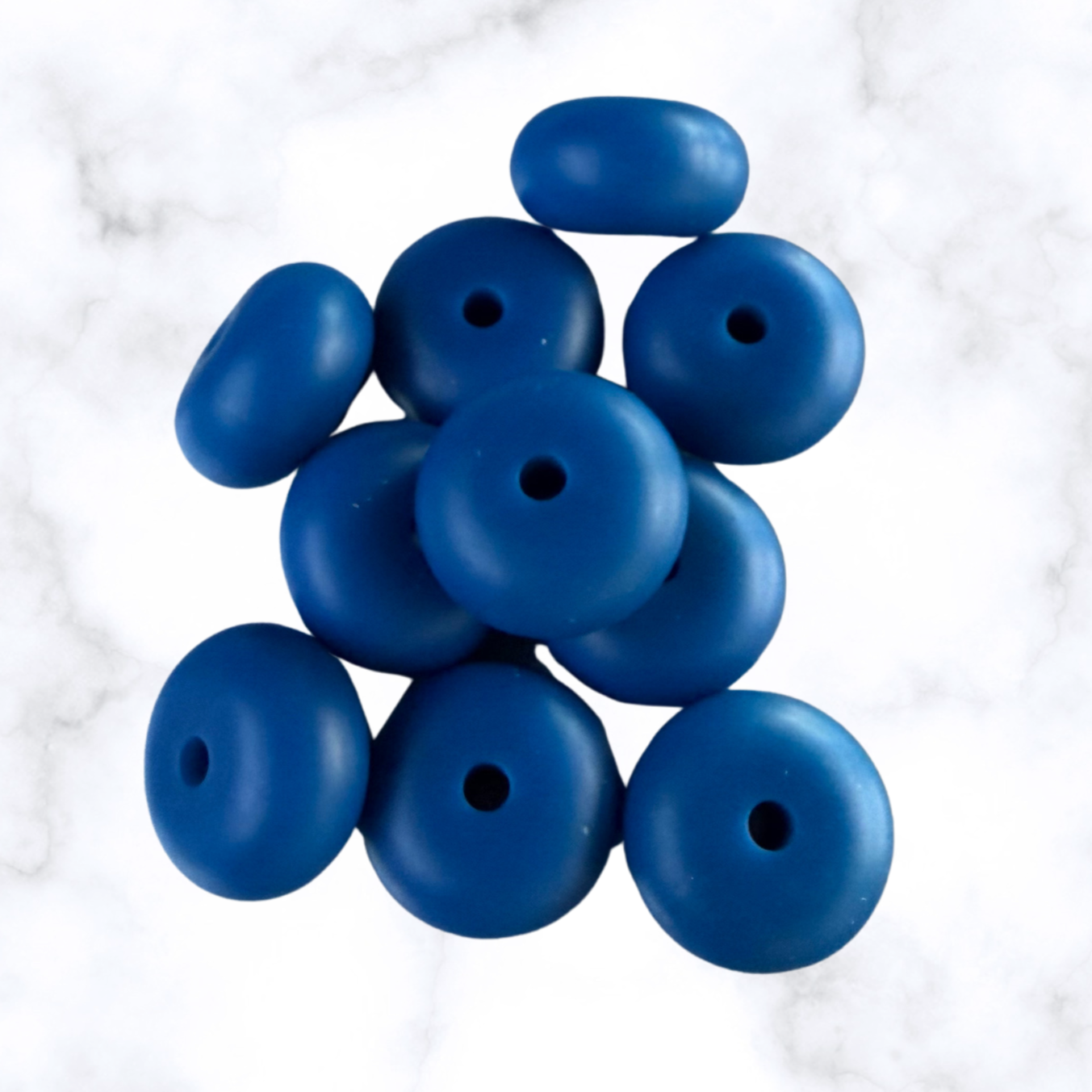 Ocean Sapphire Abacus Silicone Beads - 14x8mm