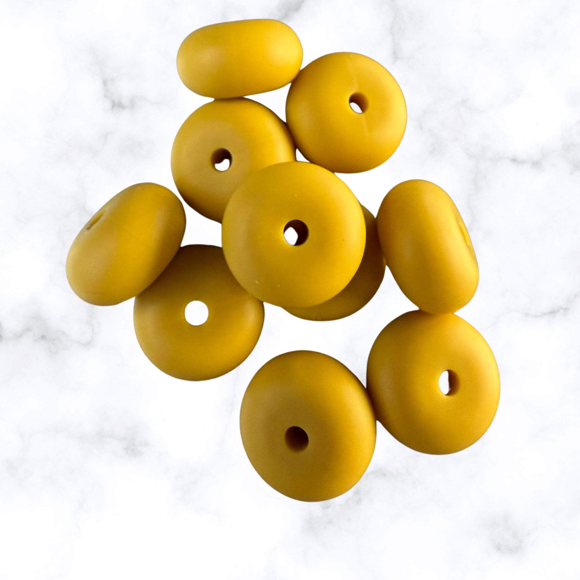 Golden Saffron Abacus Silicone Beads - 14x8mm