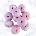 Cotton Candy Swirl Abacus Silicone Beads - 14x8mm