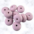Frosted Lilac Abacus Silicone Beads - 14x8mm