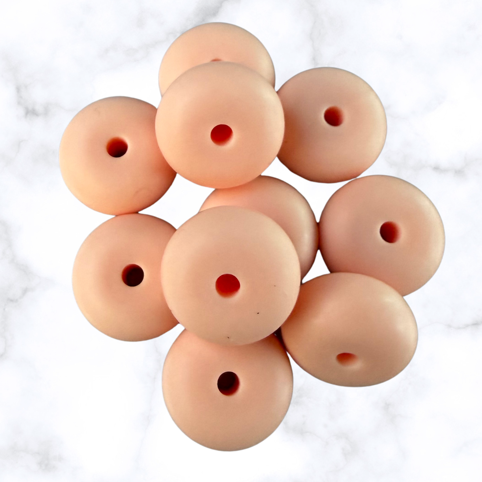 Apricot Blush Abacus Silicone Beads - 14x8mm