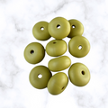 Golden Mustard Abacus Silicone Beads - 14x8mm