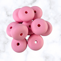 Peony Blush Abacus Silicone Beads - 14x8mm