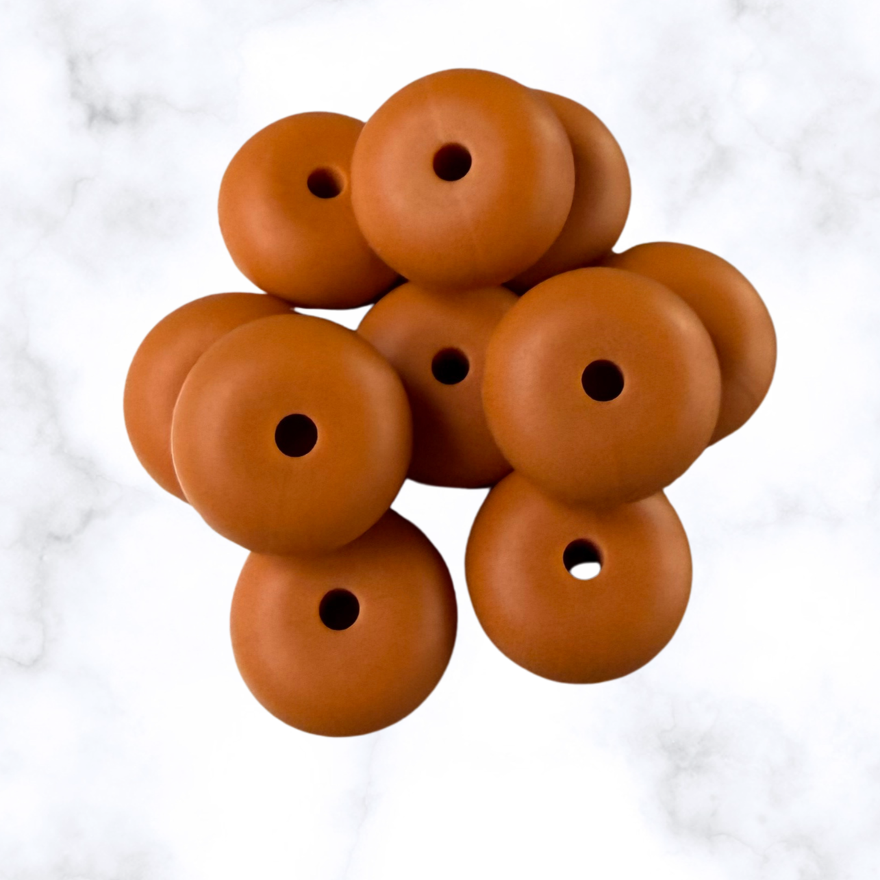 Terracotta Tango Abacus Silicone Beads - 14x8mm