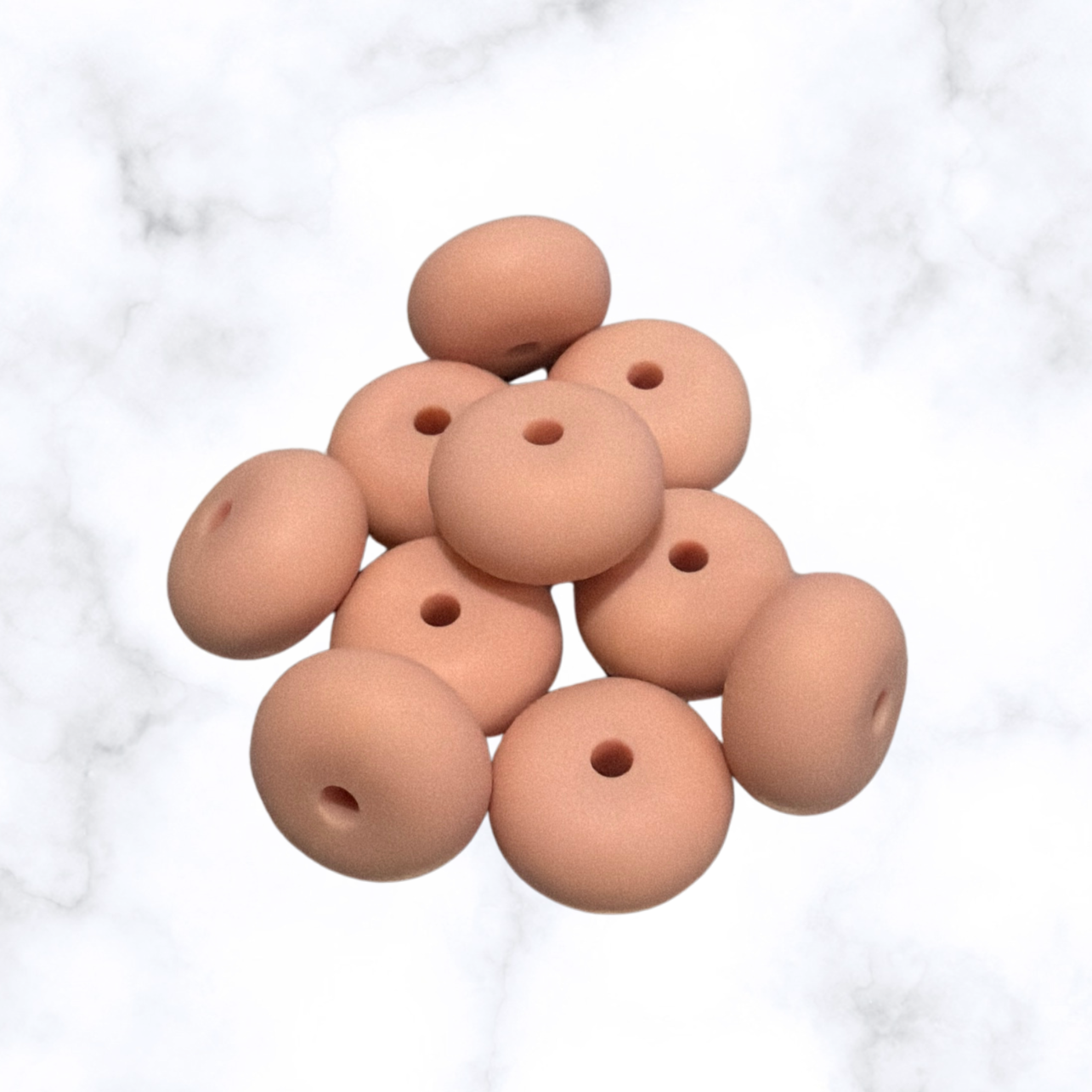 Peach Sorbet Abacus Silicone Beads - 14x8mm