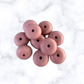 Blushing Terracotta Abacus Silicone Beads - 14x8mm
