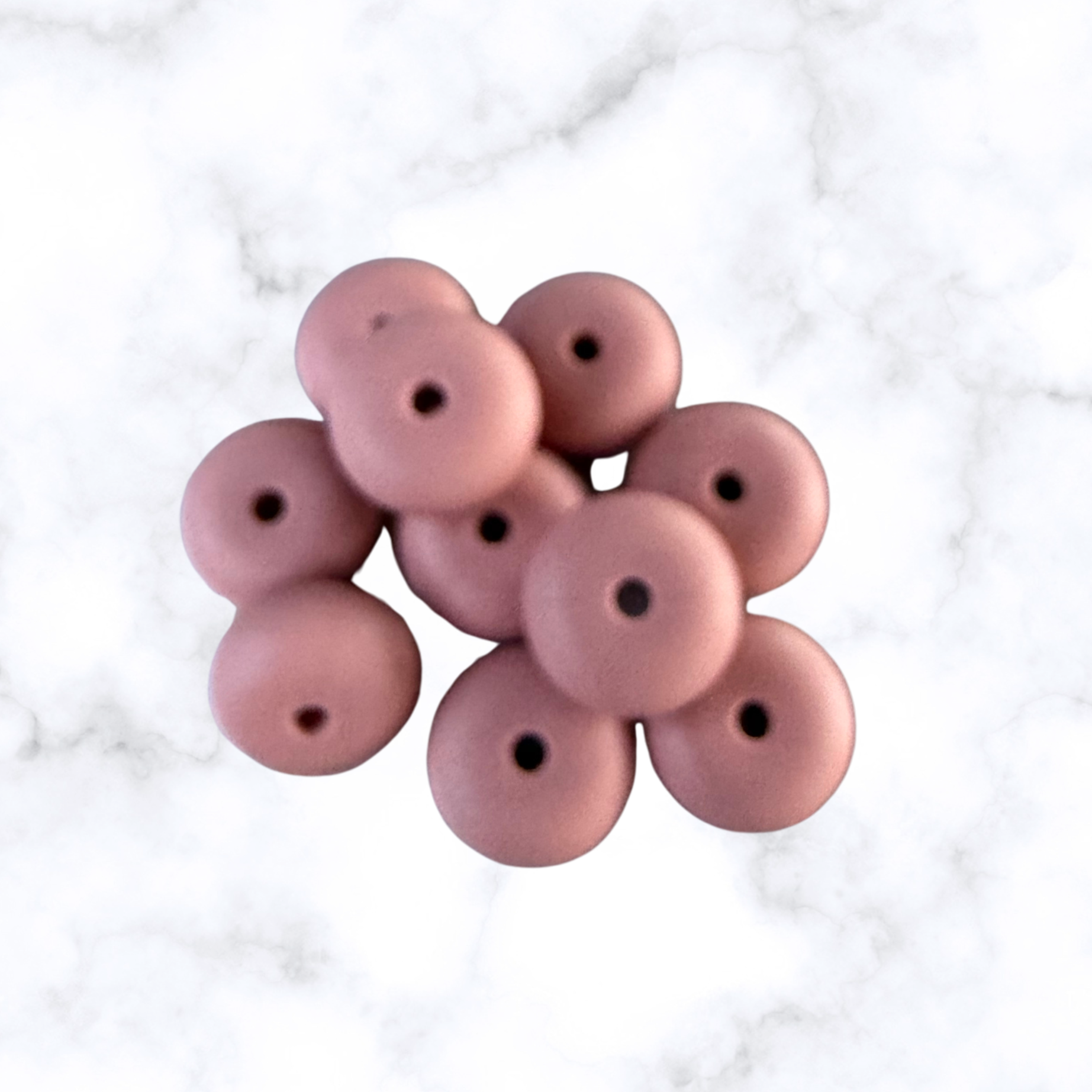 Blushing Terracotta Abacus Silicone Beads - 14x8mm