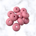 Vintage Rose Abacus Silicone Beads - 14x8mm