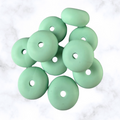 Frosted Mint Abacus Silicone Beads - 14x8mm