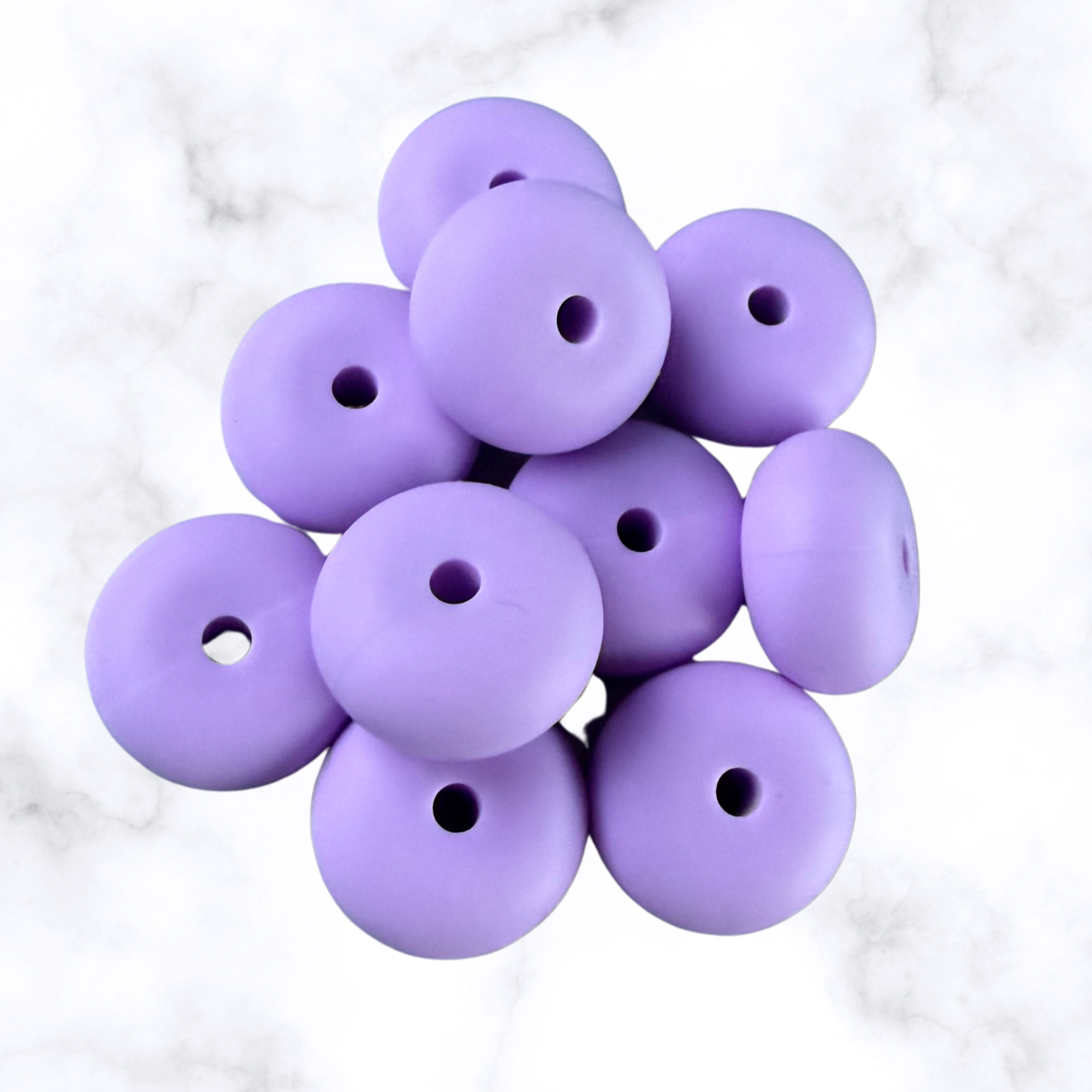 Lavender Breeze Abacus Silicone Beads - 14x8mm