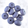 Smoky Steele Abacus Silicone Beads - 14x8mm