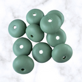 Smoky Steel Abacus Silicone Beads - 14x8mm