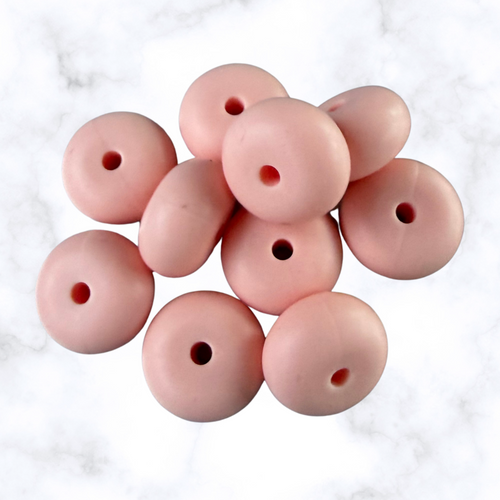 Coral Crush Abacus Silicone Beads - 14x8mm
