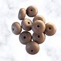 Toasted Taupe Abacus Silicone Beads - 14x8mm