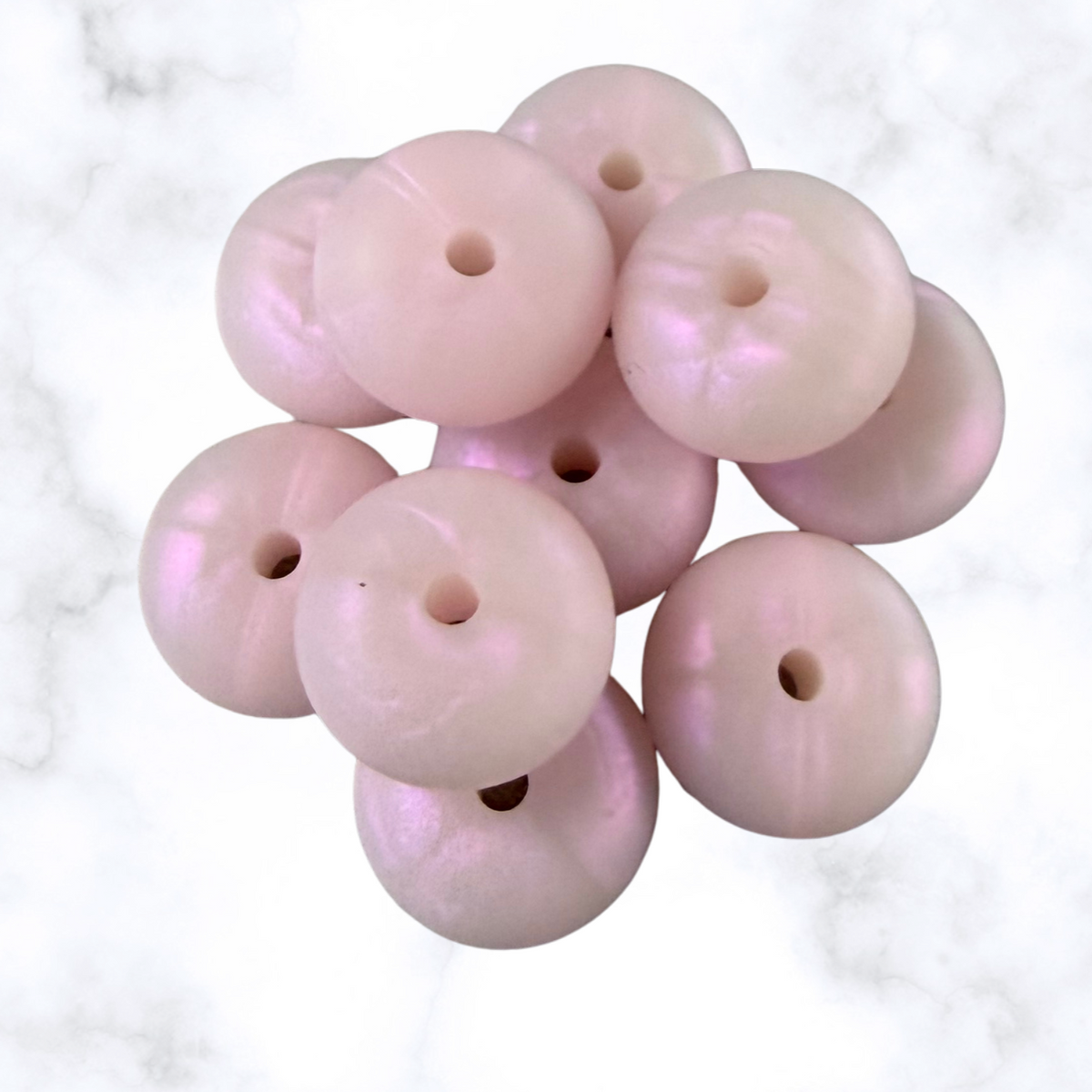 Bubblegum Pink Frost Abacus Silicone Beads - 14x8mm - 10 pack
