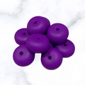 Bag of Grape Pop purple abacus silicone beads, 14x8mm