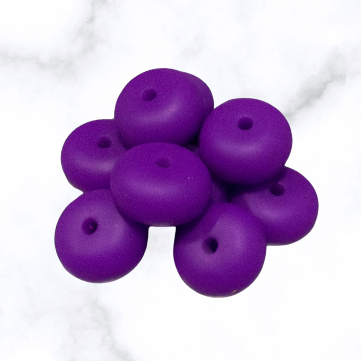 Bag of Grape Pop purple abacus silicone beads, 14x8mm