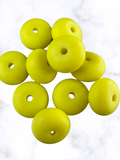 Lemon Zest Abacus Silicone Beads - 14x8mm