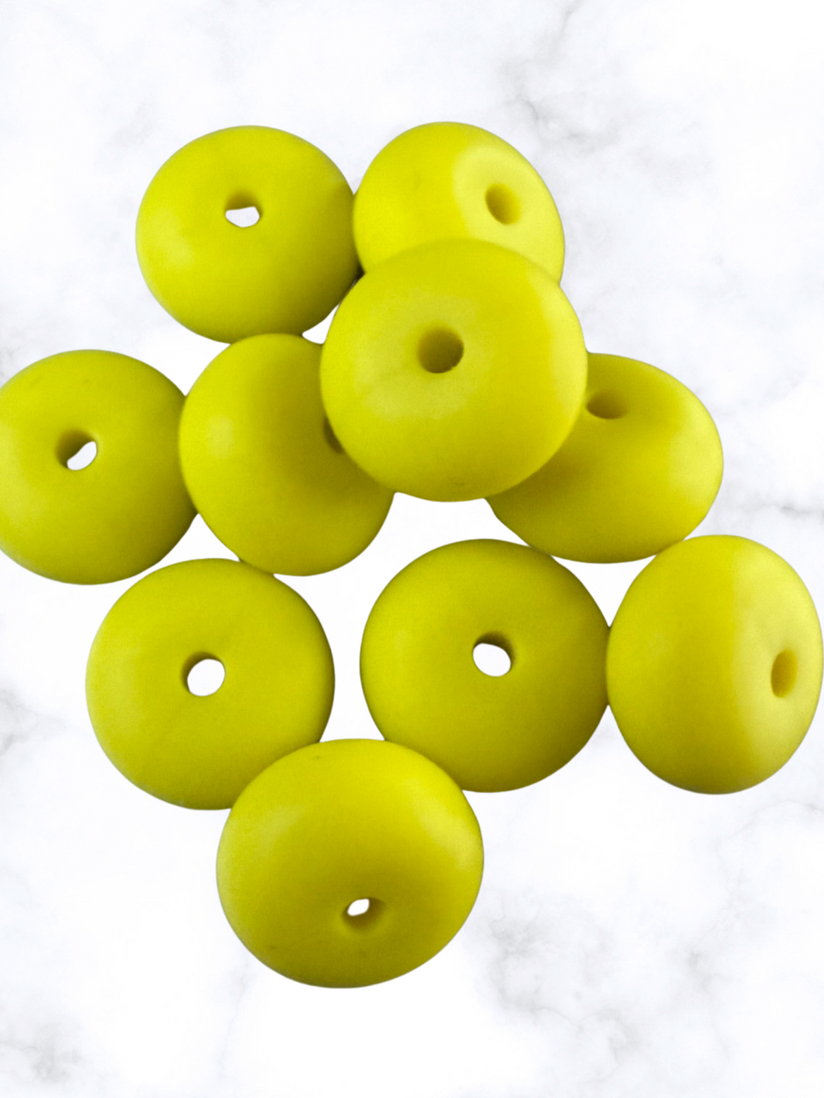 Lemon Zest Abacus Silicone Beads - 14x8mm