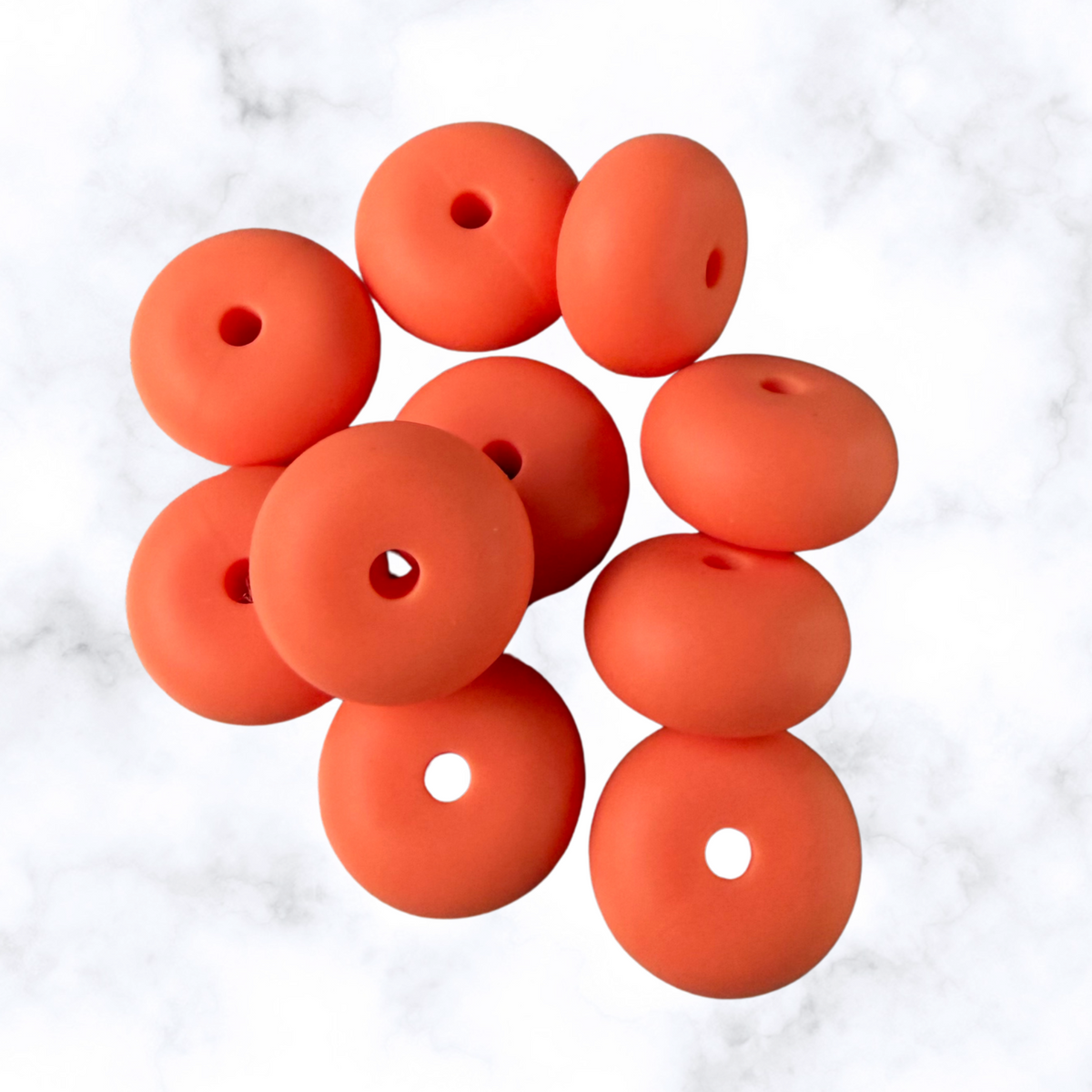 Orange Crush Abacus Silicone Beads - 14x8mm