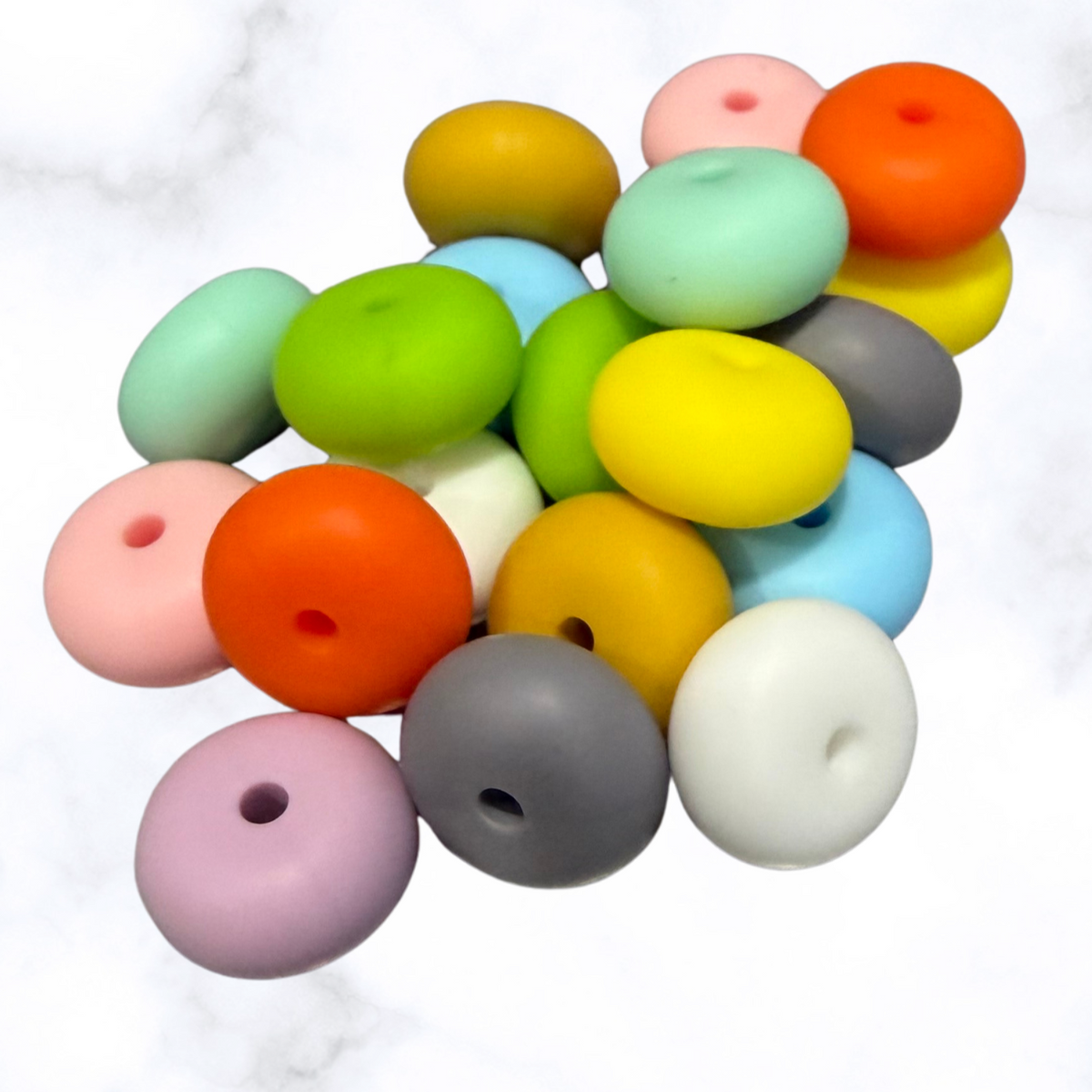 Mixed Color Abacus Silicone Beads - 14x8mm