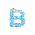 Deep Sky Blue Transparent Epoxy Resin Pendant - 41-45x11-57.5x7-9mm